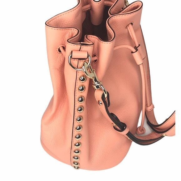 Rebecca Minkoff Leather Bucket Bag Apricot Peach Pink - Picture 7 of 11